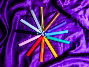 Colored candles in a circle