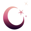 Crescent moon and stars